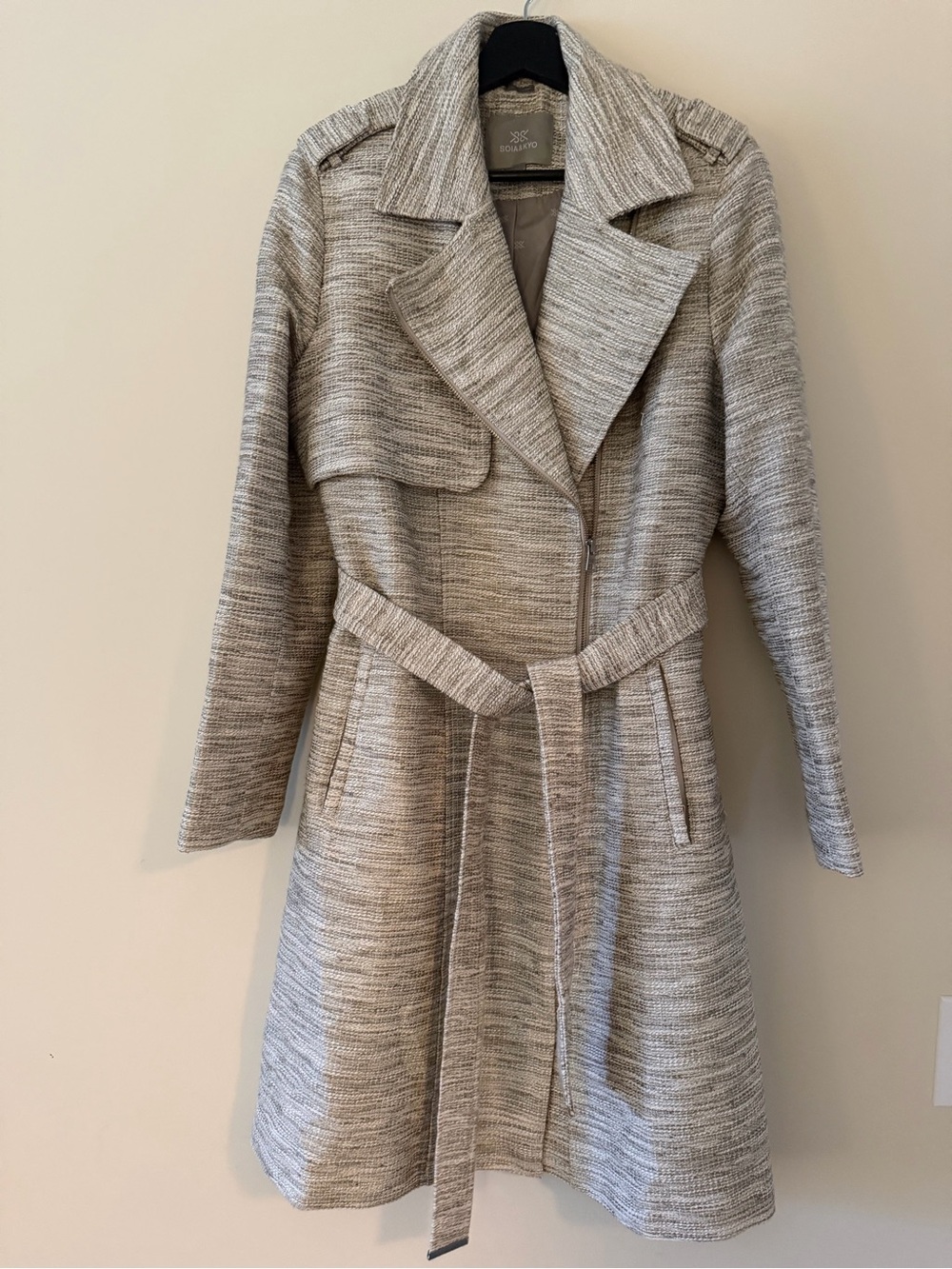 Soia & Kyo Women's Light Gray Belted Trench Coat